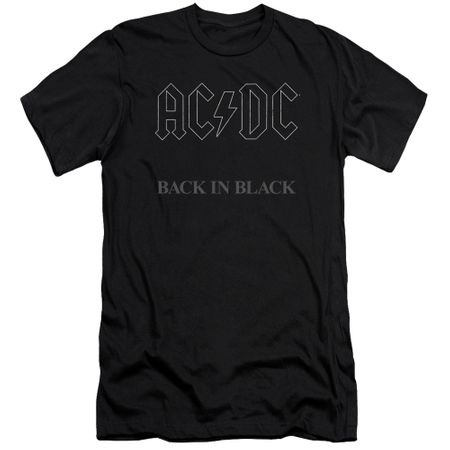 ACDC Slim Fit Shirt Back In Black Black T-Shirt