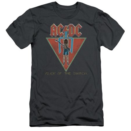 ACDC Slim Fit Shirt Flick Of The Switch Charcoal T-Shirt