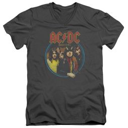 ACDC Slim Fit V-Neck Shirt Highway To Hell Charcoal T-Shirt ACDC Slim Fit V-Neck Shirt Highway To Hell Charcoal T-Shirt