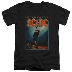ACDC Slim Fit V-Neck Shirt Let There Be Rock Black T-Shirt ACDC Slim Fit V-Neck Shirt Let There Be Rock Black T-Shirt