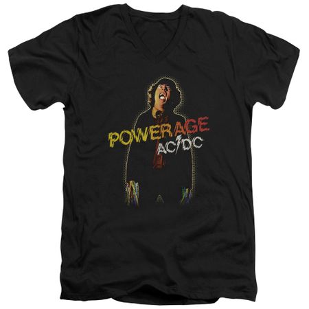 ACDC Slim Fit V-Neck Shirt Powerage Black T-Shirt