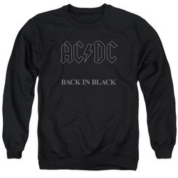 ACDC Sweatshirt Back In Black Adult Black Sweat Shirt ACDC Sweatshirt Back In Black Adult Black Sweat Shirt