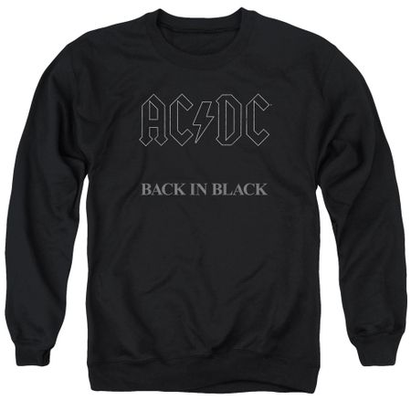 ACDC Sweatshirt Back In Black Adult Black Sweat Shirt