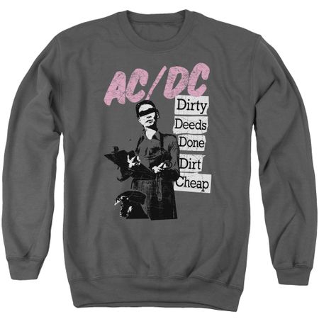 ACDC Sweatshirt Dirty Deeds Adult Charcoal Sweat Shirt