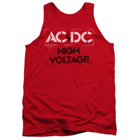 ACDC Tank Top High Voltage Red Tanktop - ACDC High Voltage Shirts