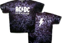 ACDC Tie Dye Shirt Back In Black Classic Rock Band Tee T-shirt