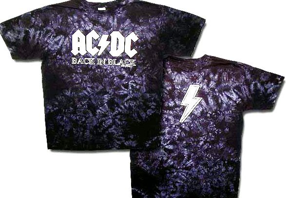 ACDC Tie Dye Shirt Back In Black Classic Rock Band Tee T-shirt - ACDC T ...