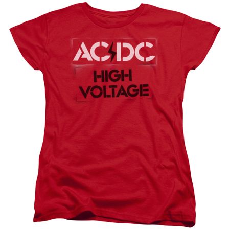 ACDC Womens Shirt High Voltage Red T-Shirt