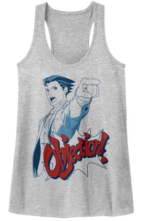 Ace Attorney Juniors Tank Top  Objection Athletic Heather Racerback
