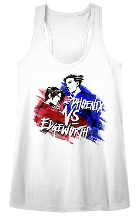 Ace Attorney Juniors Tank Top Phoenix VS Edgeworth White Racerback