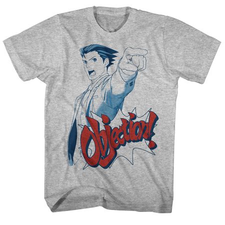 Ace Attorney Shirt Objection Athletic Heather T-Shirt