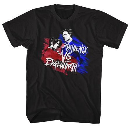 Ace Attorney Shirt Phoenix Wright VS Edgeworth 2 Black T-Shirt