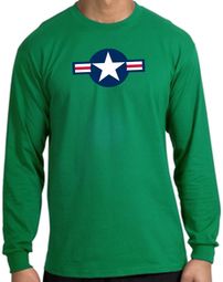 Air Force Long Sleeve Shirt Aircraft Insignia Kelly Green Tee Shirt Air Force Long Sleeve Shirt Aircraft Insignia Kelly Green Tee Shirt