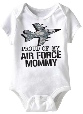Air Force Mommy Funny Baby Romper White Infant Babies Creeper