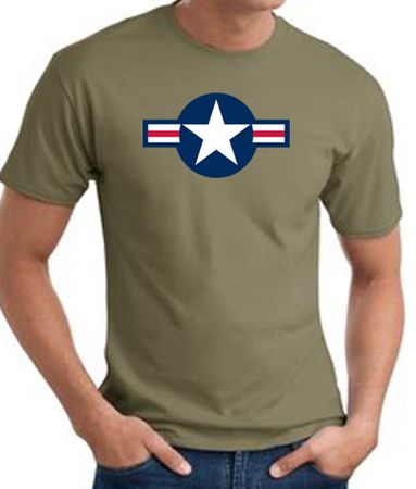 Air Force Shirt Aircraft Insignia Logo Olive Green Tee T-Shirt