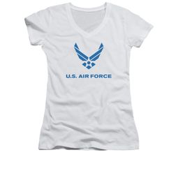 Air Force Shirt Juniors V Neck Logo White T-Shirt