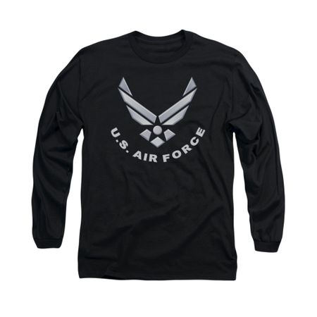 Air Force Shirt Logo Long Sleeve Black Tee T-Shirt