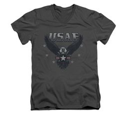 Air Force Shirt Slim Fit V-Neck Eagle Charcoal T-Shirt