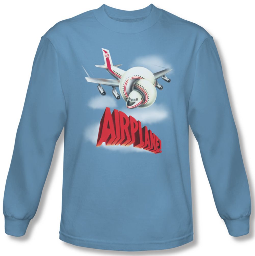 Airplane Shirt Logo Long Sleeve Carolina Blue Tee TShirt Airplane Movie Logo Shirts