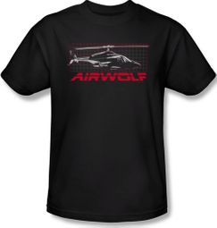 Airwolf Grid Adult Black Tee T-Shirt