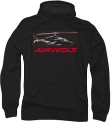 Airwolf Grid Hoodie Sweatshirt Black Adult Hoody Sweat Shirt