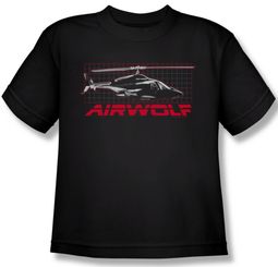 Airwolf Grid Kids Shirt Black Youth Tee T-Shirt