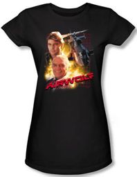 Airwolf Juniors T-shirt Airwolf Collage Black Tee Shirt Airwolf Juniors T-shirt Airwolf Collage Black Tee Shirt