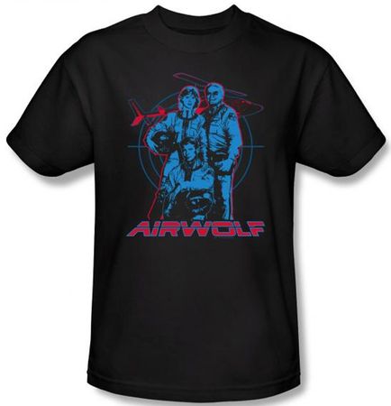 Airwolf Kids T-shirt Graphic Youth Black Tee Shirt