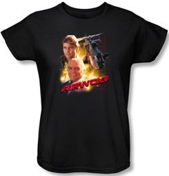 Airwolf Ladies T-shirt Airwolf Collage Black Tee Shirt Airwolf Ladies T-shirt Airwolf Collage Black Tee Shirt