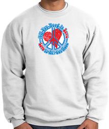All You Need Is Love Heart Peace Sign Symbol Adult Sweatshirts