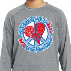 All You Need is Love Kids Dry Wicking Long Sleeve Shirt