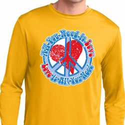 All You Need is Love Mens Dry Wicking Long Sleeve Shirt