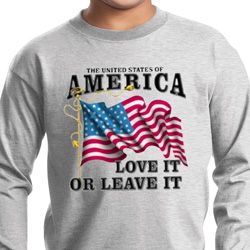 America Love It or Leave It Kids Long Sleeve Shirt