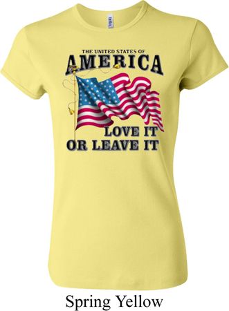 America Love It or Leave It Ladies Crewneck Shirt