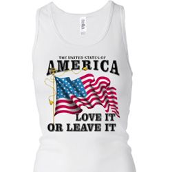 America Love It or Leave It Ladies Longer Length Racerback Tank Top