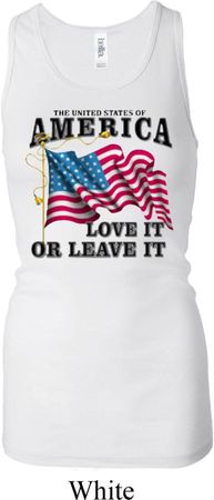 America Love It or Leave It Ladies Longer Length Racerback Tank Top