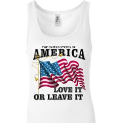 America Love It or Leave It Ladies Longer Length Tank Top