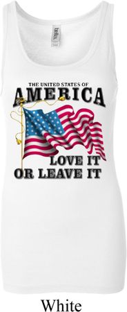 America Love It or Leave It Ladies Longer Length Tank Top