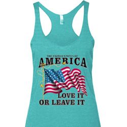 America Love It or Leave It Ladies Tri Blend Racerback Tank Top