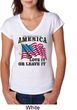America Love It or Leave It Ladies Tri Blend V-Neck Shirt
