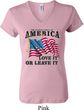 America Love It or Leave It Ladies V-neck Shirt