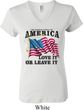 America Love It or Leave It Ladies V-neck Shirt