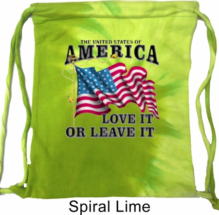 America Love It or Leave It Lime Tie Dye Bag