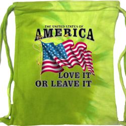 America Love It or Leave It Lime Tie Dye Bag