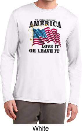 America Love It or Leave It Mens Dry Wicking Long Sleeve Shirt