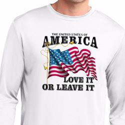 America Love It or Leave It Mens Dry Wicking Long Sleeve Shirt