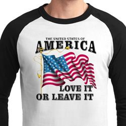 America Love It or Leave It Mens Raglan Shirt