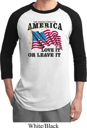 America Love It or Leave It Mens Raglan Shirt