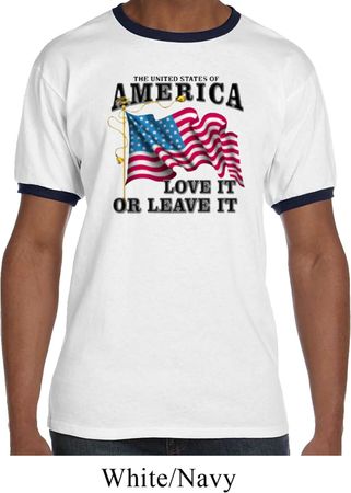 America Love It or Leave It Mens Ringer Shirt