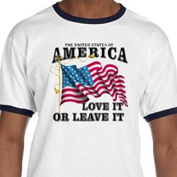 America Love It or Leave It Mens Ringer Shirt